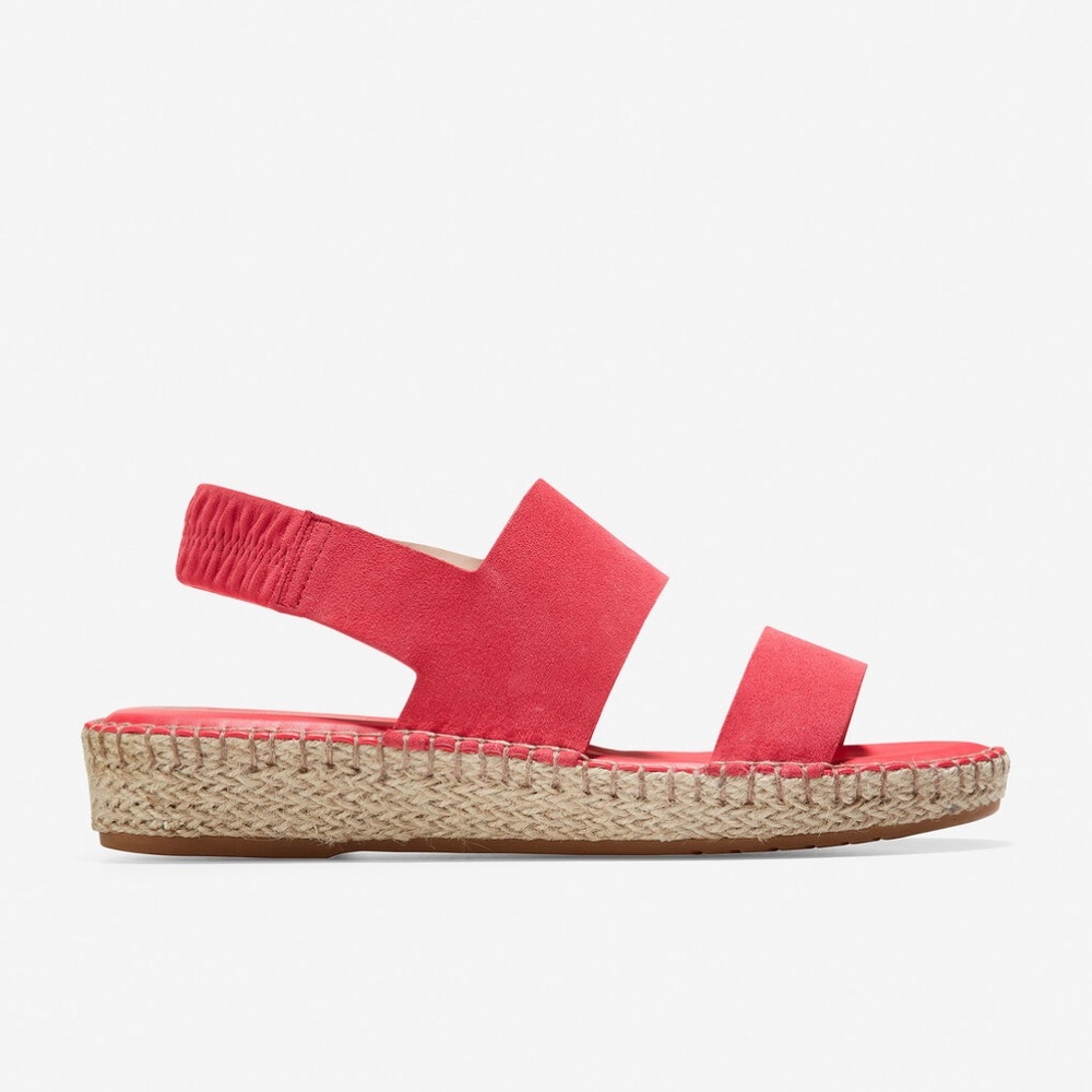 Cole Haan Cloudfeel Espadrille Red Sandals Flats - Picture 2 of 11